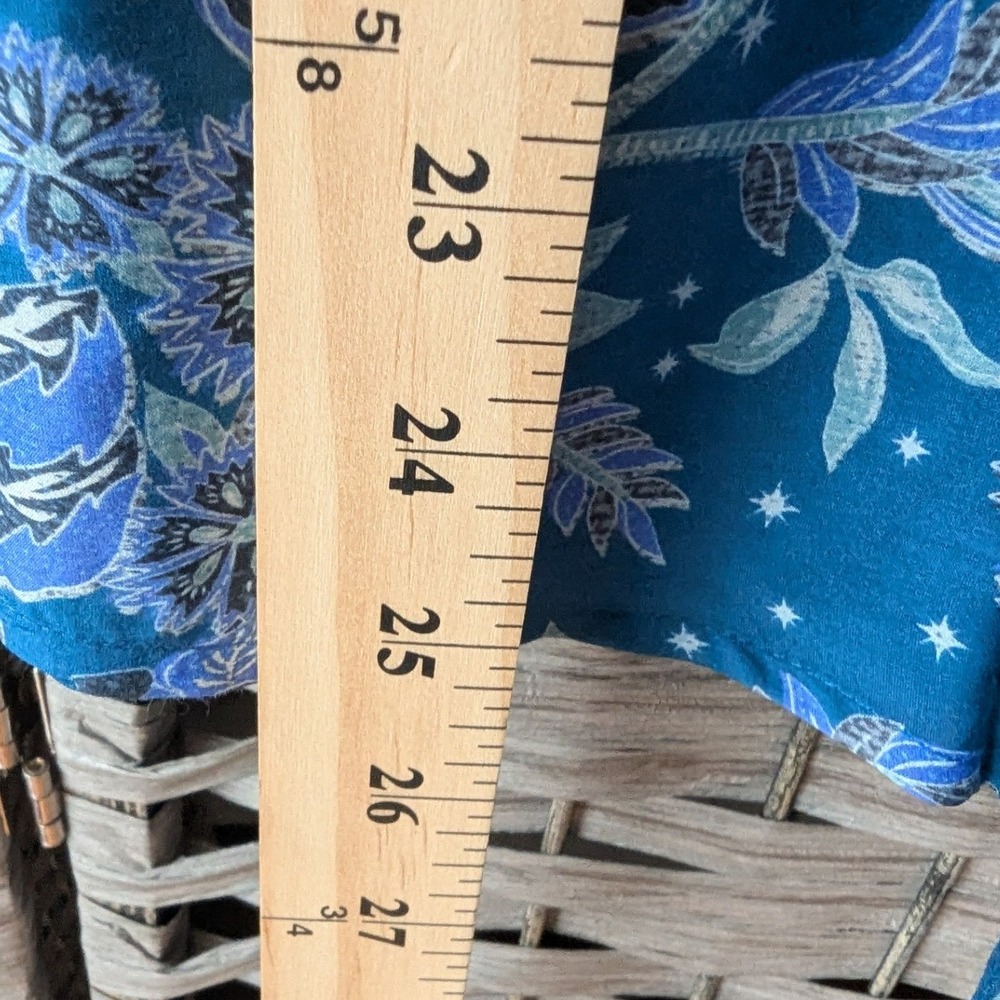 Sundance Arvilla Blue Floral Cotton Silk Blend Peasant Blouse Top Sz M Boho New - Picture 5 of 8